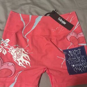 Civil Regime Coral Graphic Bike Shorts - Women's High-Rise Activewear